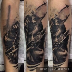 Trabalho de tatuagem realista do Marcelo Souza Tattoo